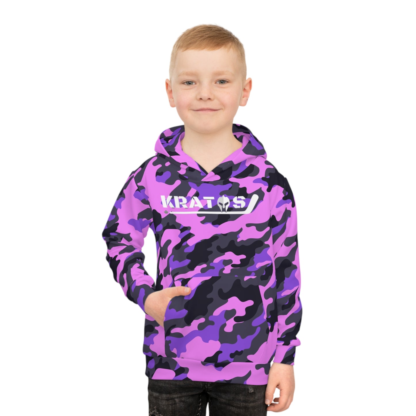 Kratos Hockey™ Children's Hoodie - Pink & Purple Camo