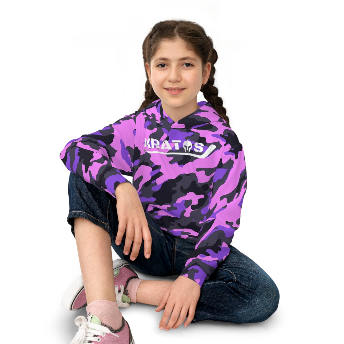 Kratos Hockey™ Children's Hoodie - Pink & Purple Camo