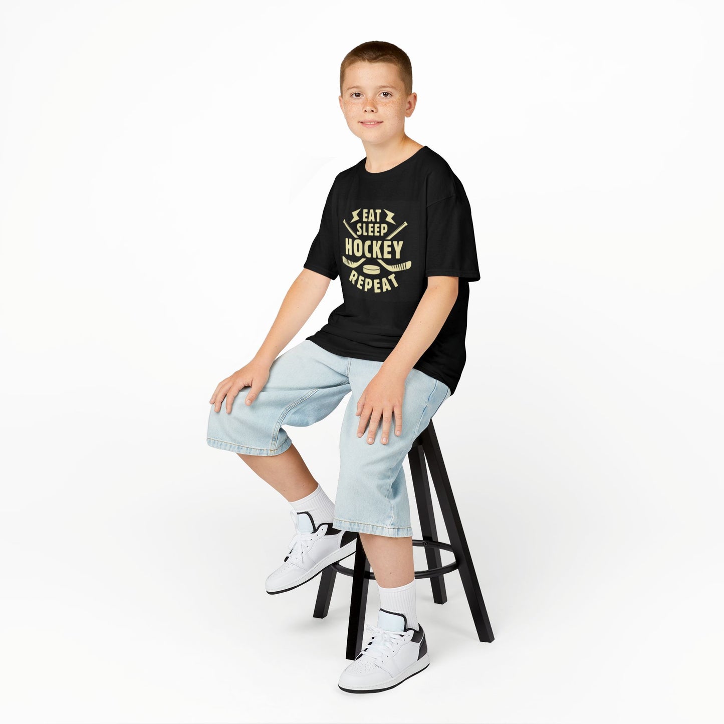 Kratos Hockey™ Kids Heavy T- 'Eat Sleep Hockey Repeat'