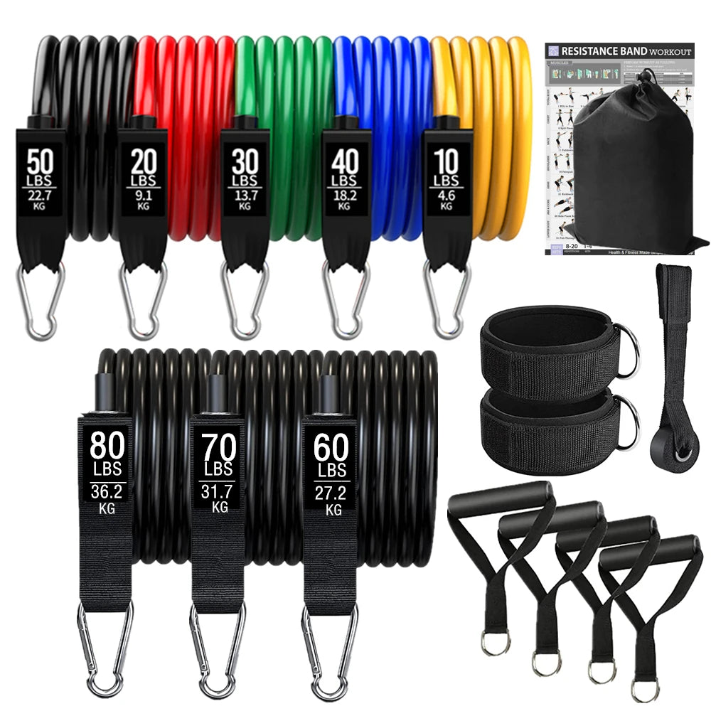 Kratos Hockey™ Fitness Exercises Resistance Bands Set - 150 - 360 lbs