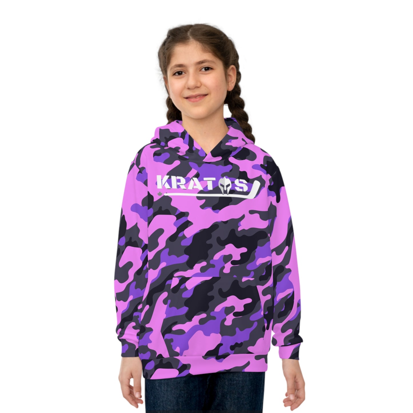 Kratos Hockey™ Children's Hoodie - Pink & Purple Camo